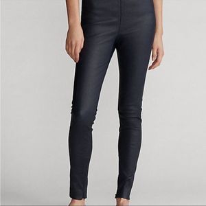 POLO RALPH LAUREN 100% LAMBSKIN LEATHER SKINNY PANTS HIGH-RISE